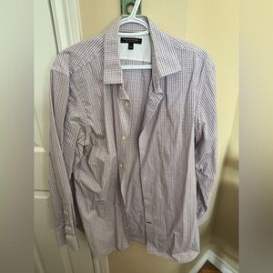 Banana Republic Men's Lavender Plaid Dress Shirt